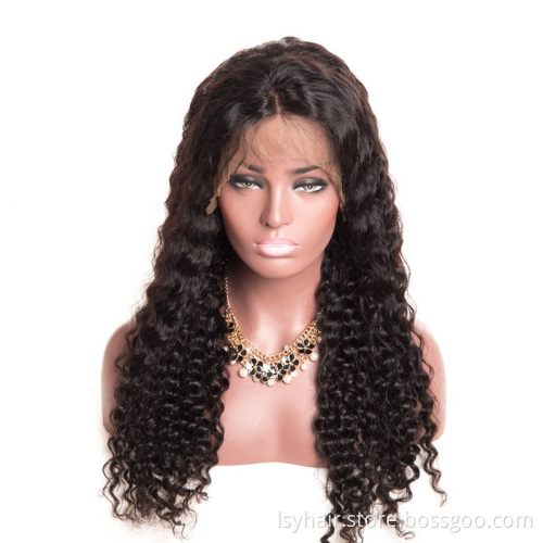 Lace Frontal Wigs Human Curly Hair 250 Peruvian Remy Dens Lace Wigs without Glue for Black Women Deep Curly Hair Wigs